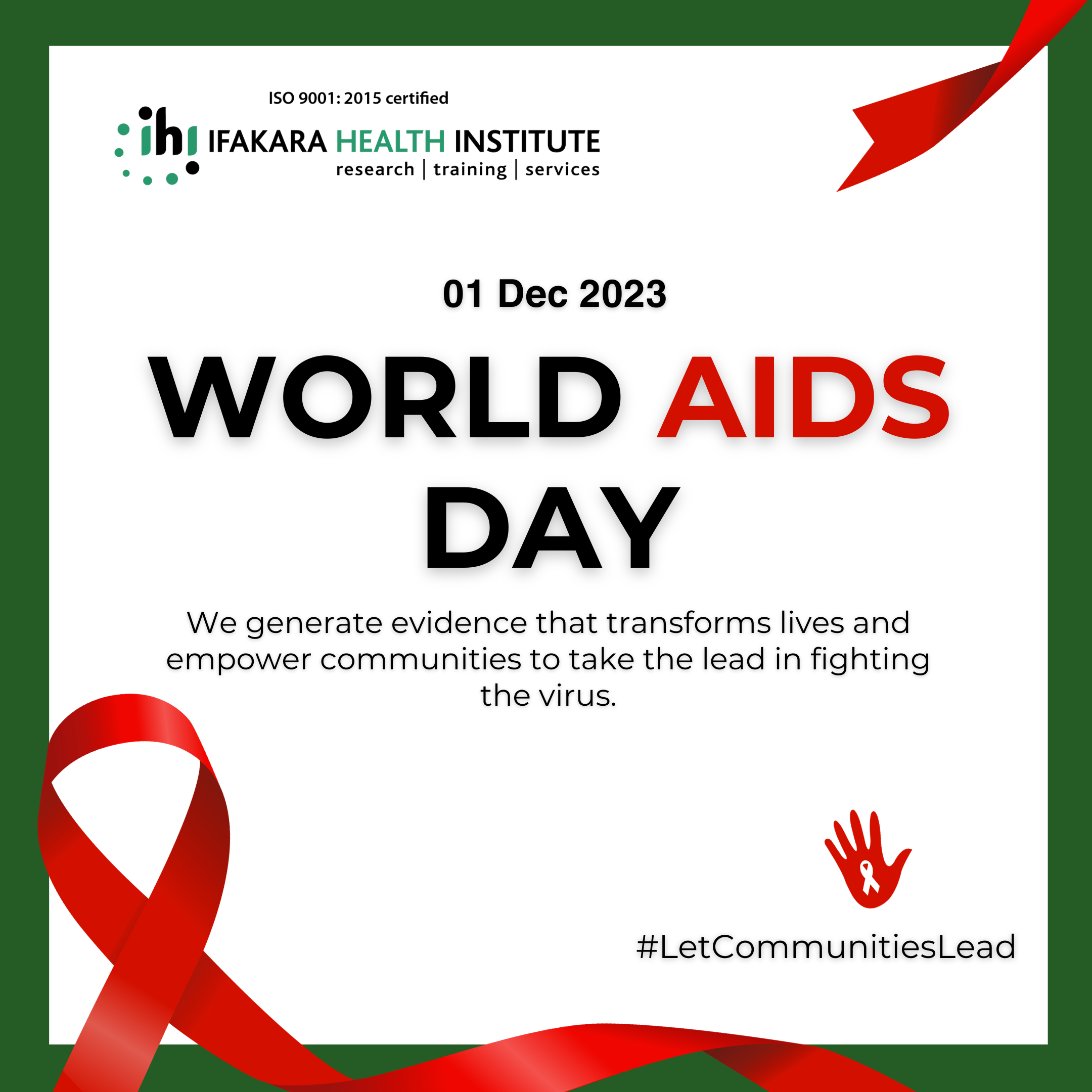 WORLD AIDS DAY: Let communities lead in the fight against the virus!