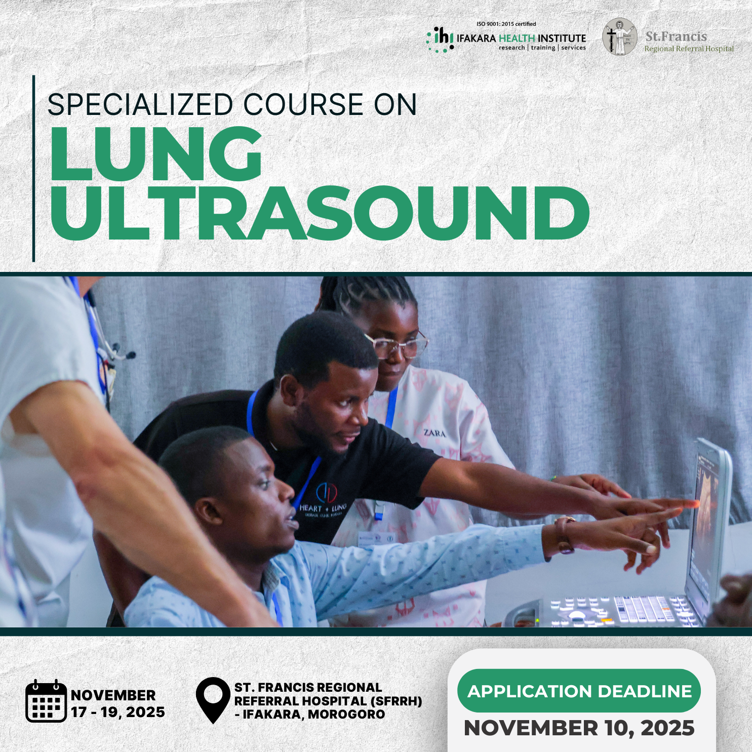 TRAINING:  Ifakara, partners to host specialized course in lung ultrasound