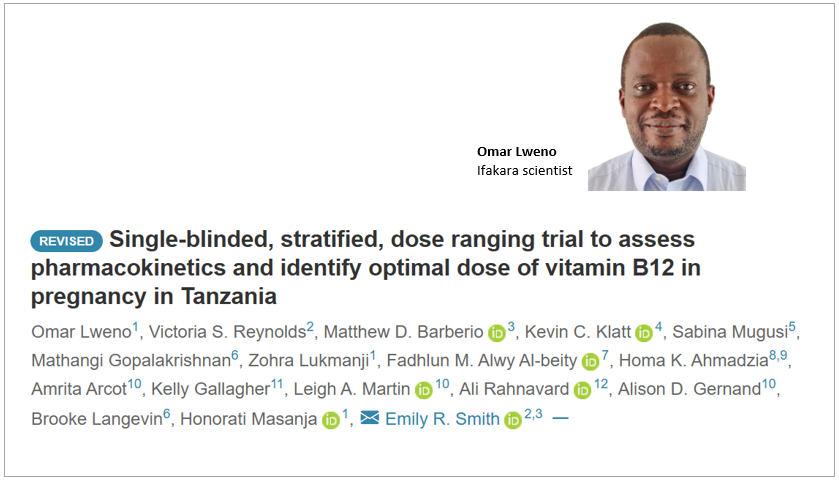 MATERNAL HEALTH: Ifakara leads landmark B12 study for pregnant women