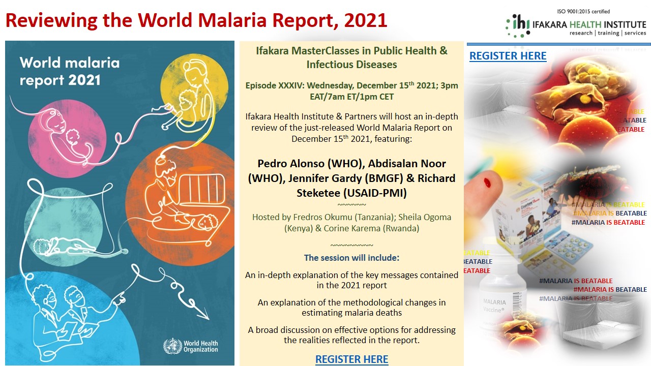 SYMPOSIUM: The next Ifakara MasterClass to review the World Malaria Report 2021