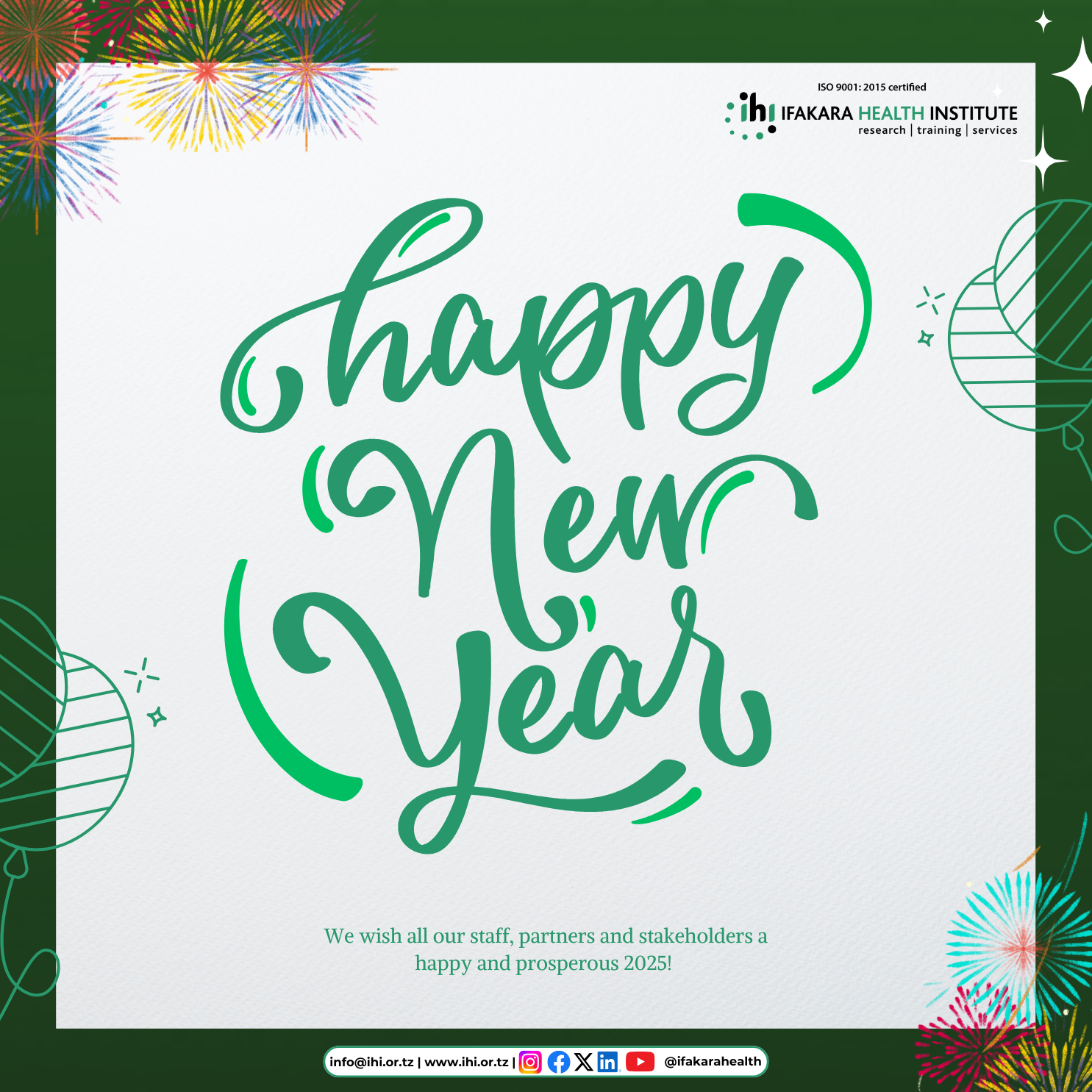 SEASONAL GREETINGS: Happy New Year 2025 to you all!