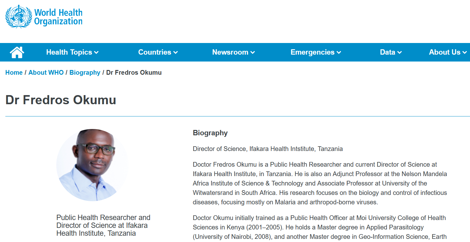 IMPACT: Ifakara scientist in highest WHO malaria advisory group