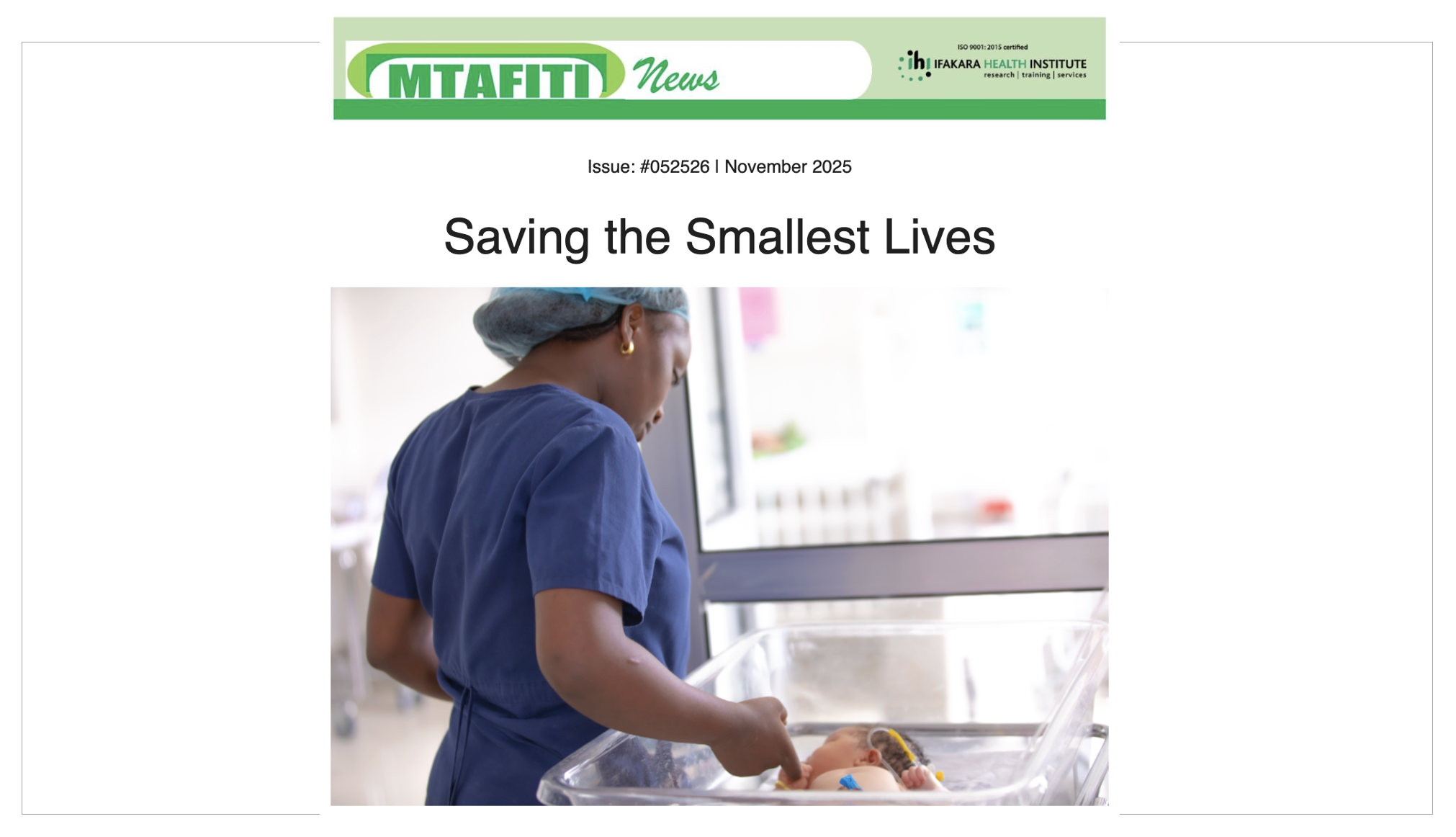 MTAFITI: Saving the Smallest Lives