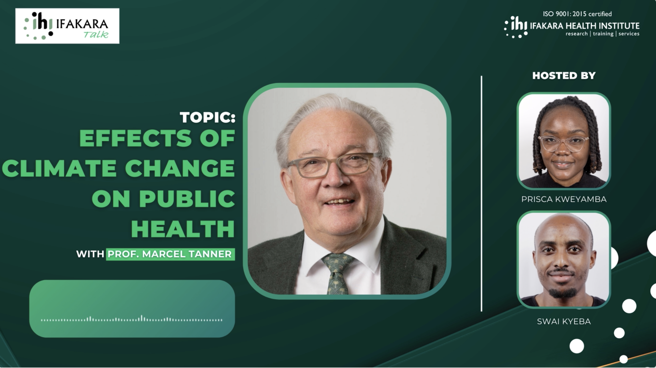 INSIGHTS:  Talk on effects of climate change on public health with Prof. Marcel Tanner