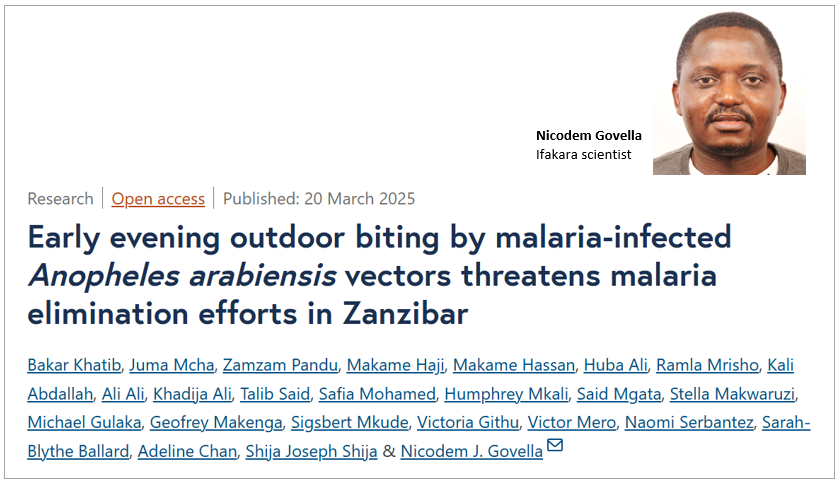 MALARIA CONTROL: Z'bar faces challenge as outdoor biting mosquitoes increase